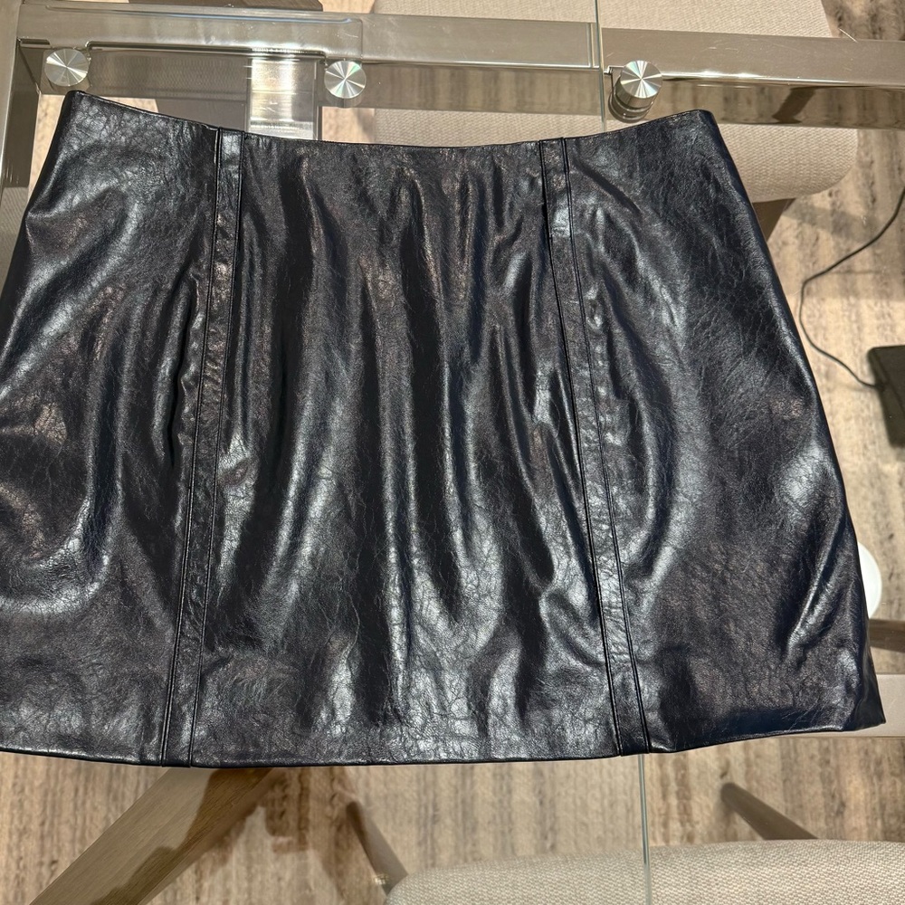 J. Crew Mini skirt in distressed faux leather